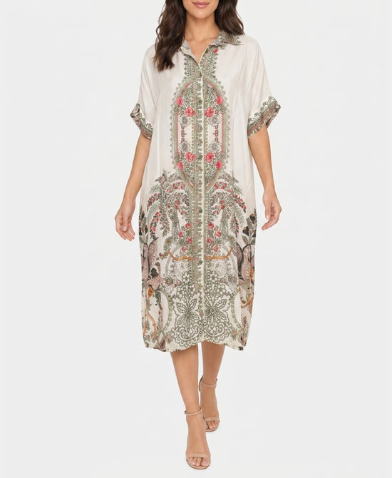 
Print Midi Dress in IVORY MULTI view 1