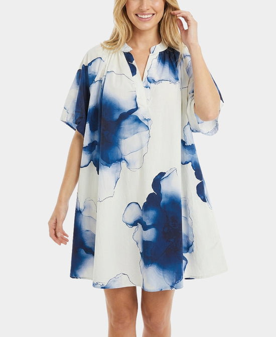 
Floral Midi Dress in WHITE/BLUE view 1