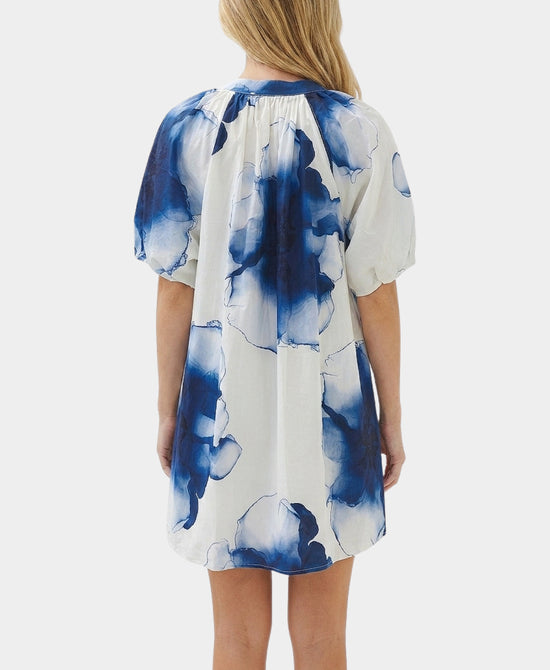 
Floral Midi Dress in WHITE/BLUE view 2