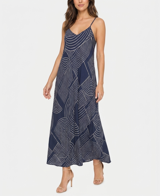 
Print Maxi Dress in NAVY view 1