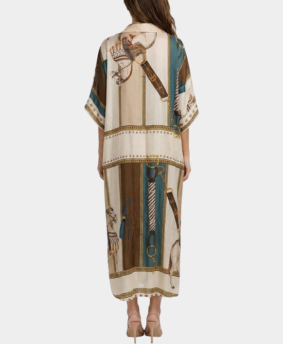 
Horse Print Dress in BEIGE view 2