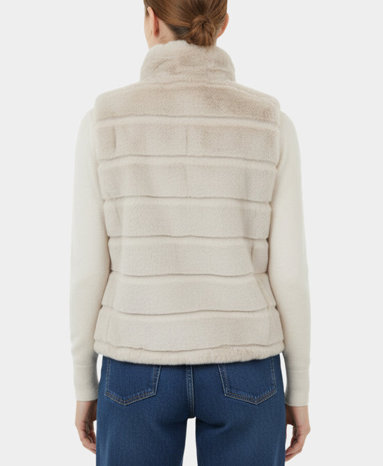 Solid Faux Fur Vest view 