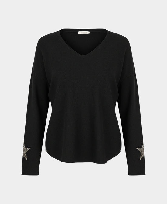 Sweater w/ Beaded Stars on Cuff view 