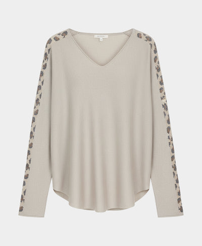 Sweater w/ Crystal Leopard image 2