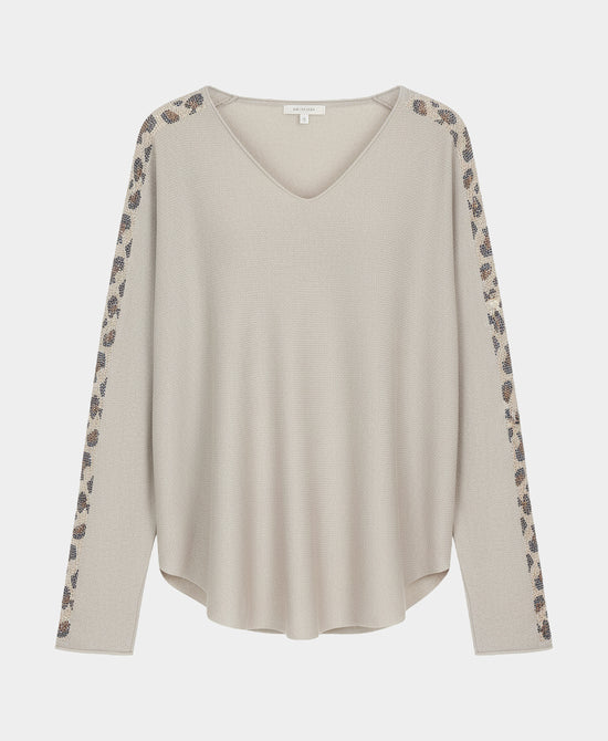 Sweater w/ Crystal Leopard view 
