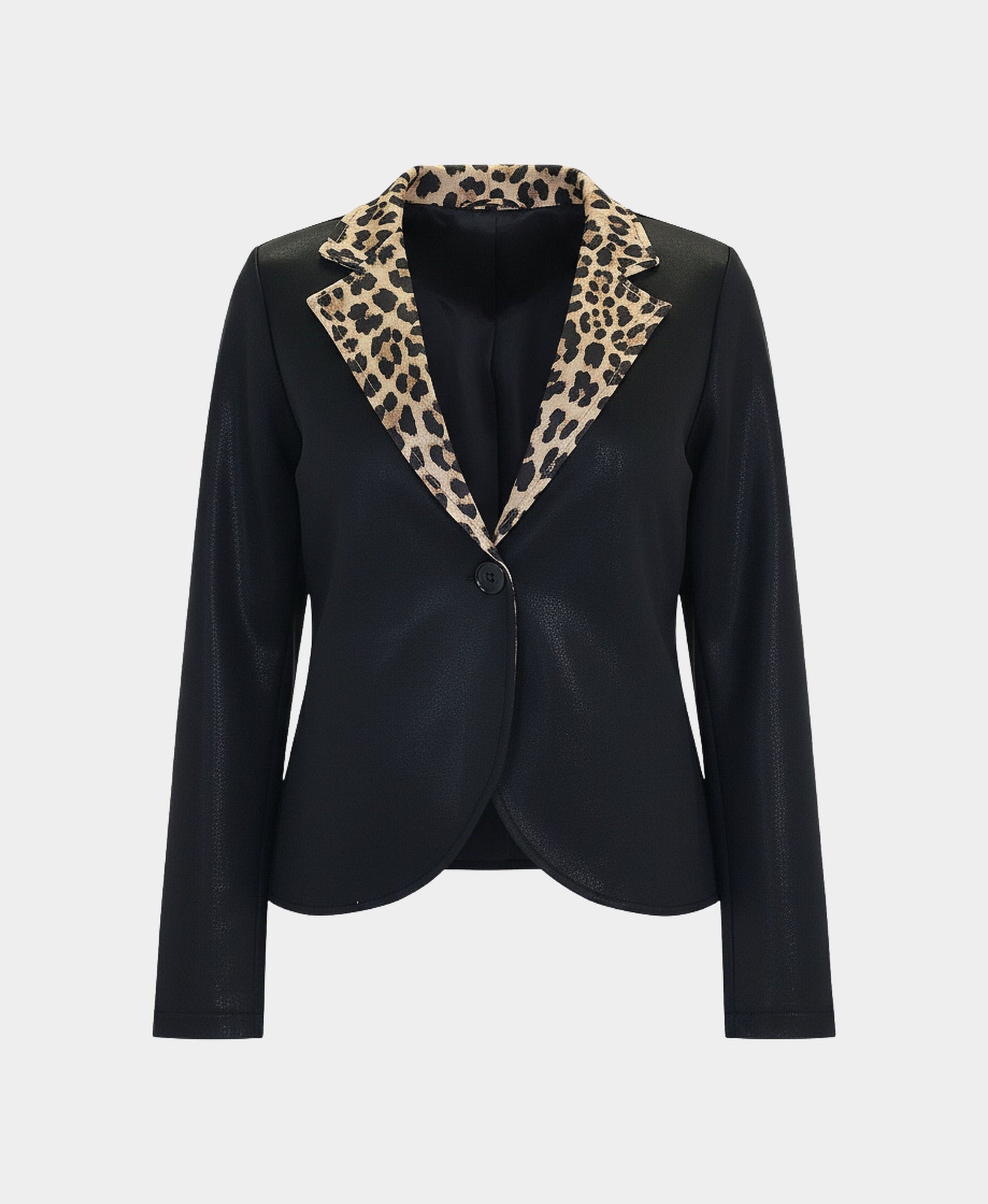 Shimmer Jacket w/ Animal Print Trim view 2