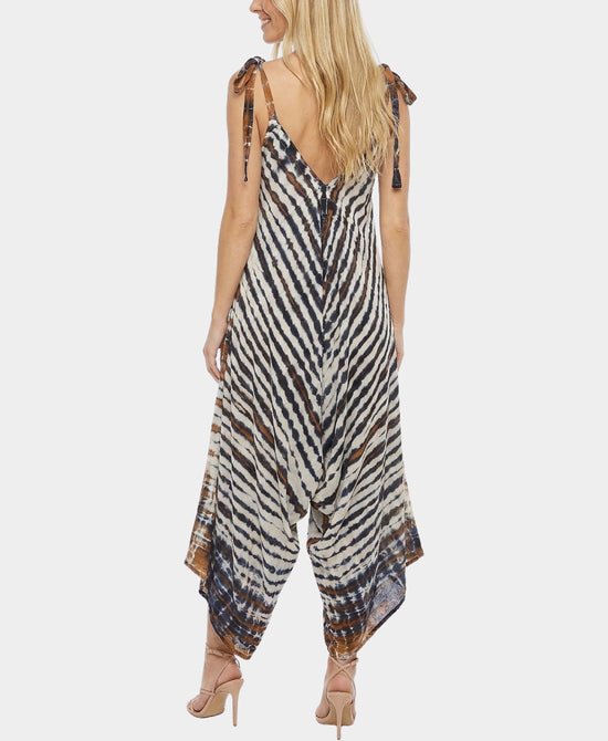 
Tie Dye Hanky Hem Jumpsuit in WHITE MULTI view 2
