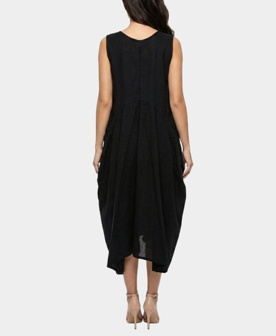 
Hanky Hem Midi Dress in BLACK view 2