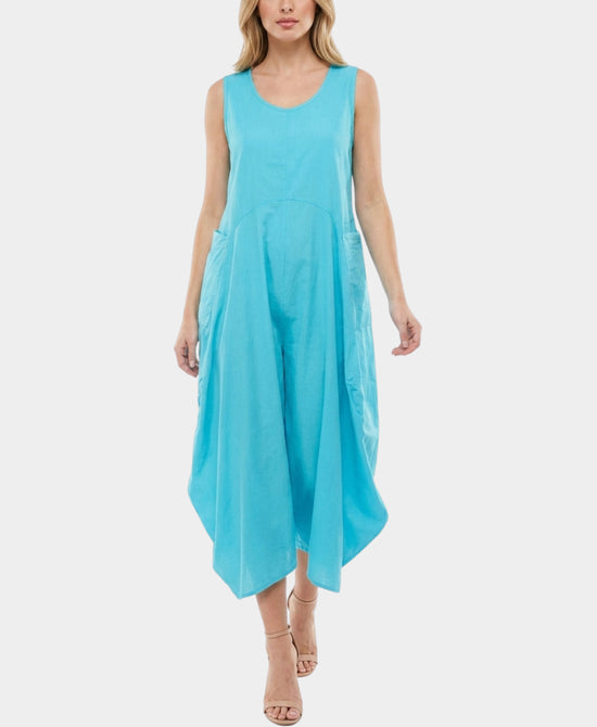 
Hanky Hem Midi Dress in TURQUOISE view 1
