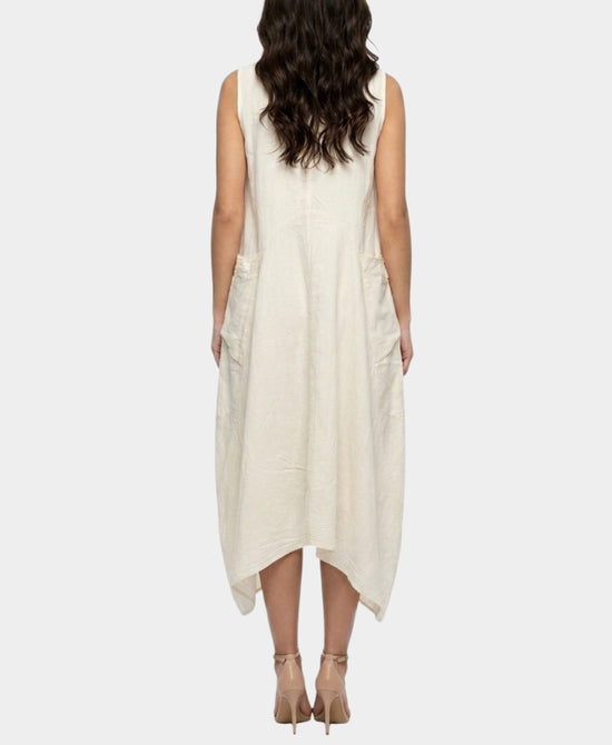 
Hanky Hem Midi Dress in CREAM view 2