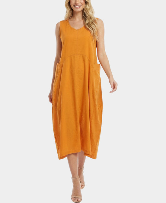 
Hanky Hem Midi Dress in ORANGE view 1