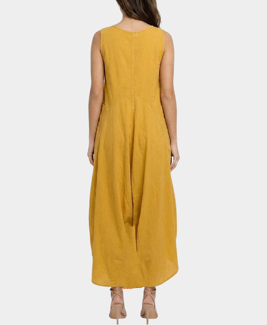 
Hanky Hem Midi Dress in MUSTARD view 2