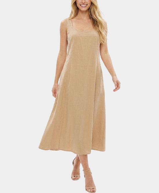 
Maxi Dress w/ Tie Back in BEIGE view 1