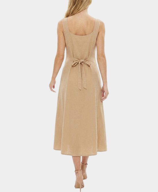
Maxi Dress w/ Tie Back in BEIGE view 2