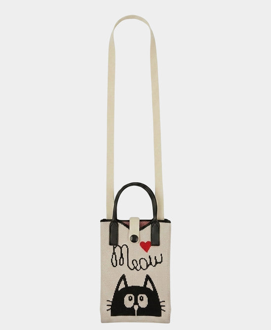 
Cat "Meow" Crossbody Bag in BEIGE/BLACK view 1