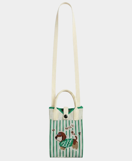 
Dog "Nice" Stripe Crossbody Bag in GREEN MULTI view 1