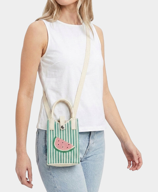 
Watermelon Stripe Crossbody Bag in GREEN MULTI view 2