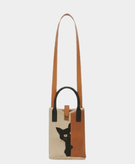 
Sneaky Cat Crossbody Bag in BROWN/BEIGE view 2