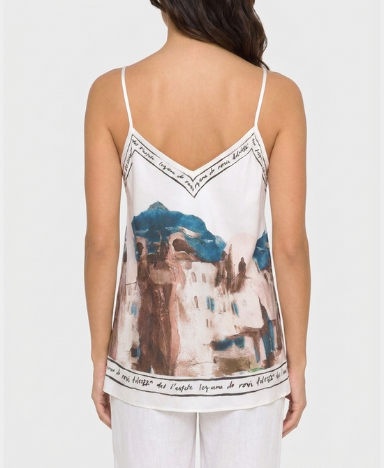 
Art-Inspired Scenic Print Tank in WHITE view 2