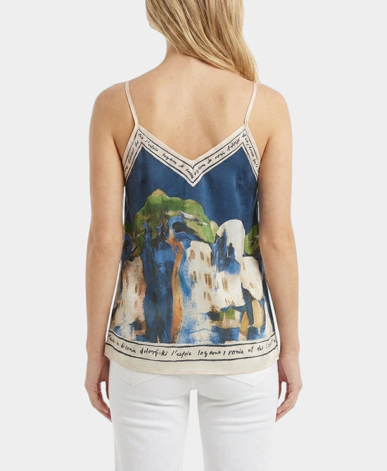 
Art-Inspired Scenic Print Tank in NAVY view 2