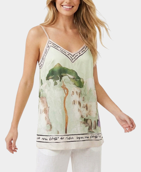 
Art-Inspired Scenic Print Tank in LIGHT GREEN view 1