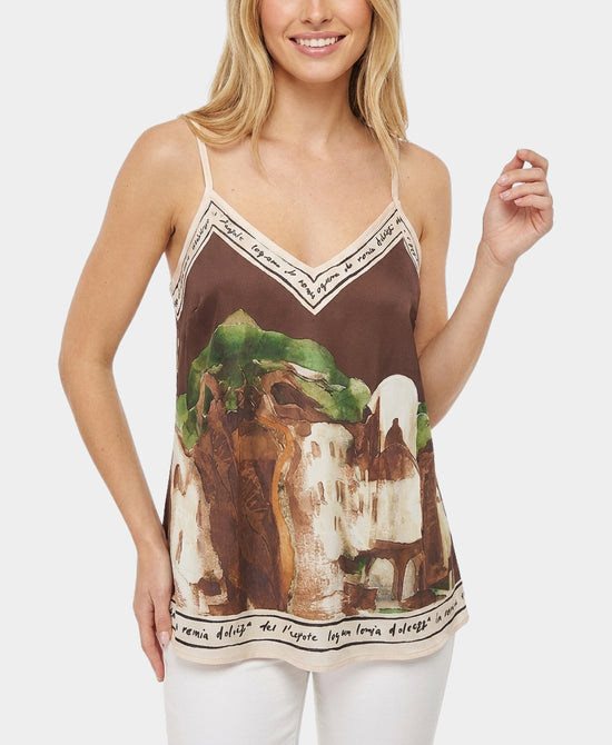 
Art-Inspired Scenic Print Tank in BROWN view 1