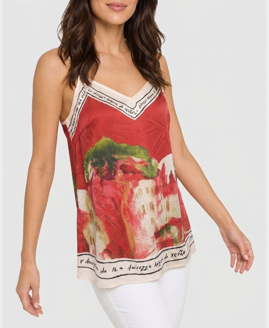 
Art-Inspired Scenic Print Tank in RED view 1