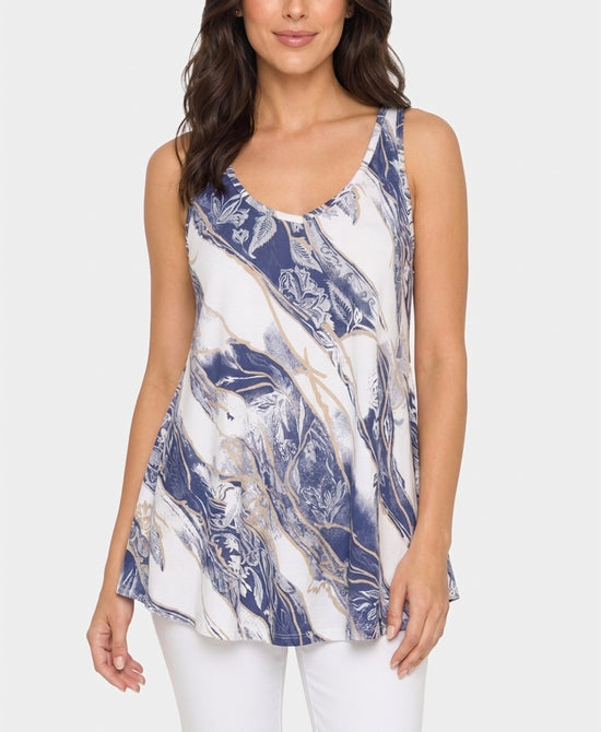 
Printed Top in WHITE/BLUE view 1