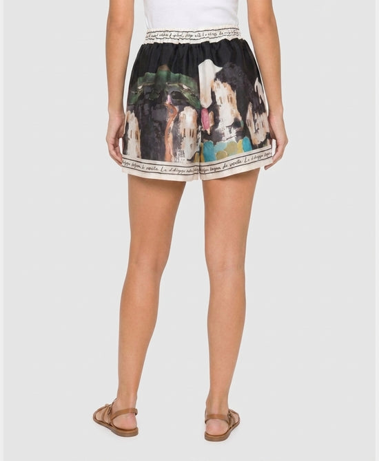
Art-Inspired Scenic Print Shorts in BLACK view 2