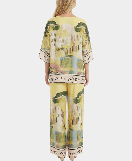 
Coastal Print Blouse & Pants Two-Piece Set in YELLOW view 2