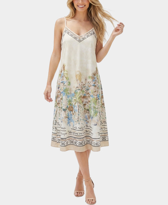
Riviera Print Midi Dress in IVORY MULTI view 1