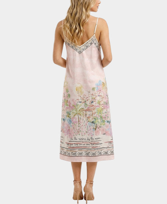 
Riviera Print Midi Dress in PINK view 2