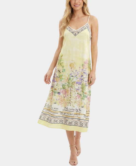 
Riviera Print Midi Dress in YELLOW MULTI view 1