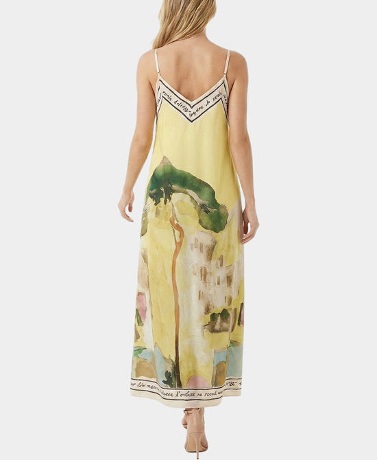 
Art-Inspired Scenic Print Maxi Dress in YELLOW view 2