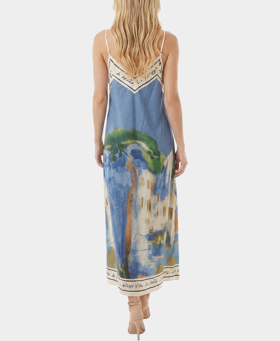 
Art-Inspired Scenic Print Maxi Dress in BLUE view 2