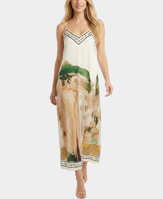 
Art-Inspired Scenic Print Maxi Dress in BEIGE MULTI view 1