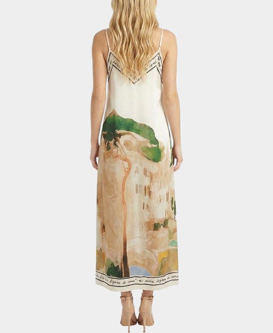 
Art-Inspired Scenic Print Maxi Dress in BEIGE MULTI view 2