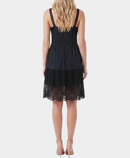 
Dress w/ Lace Trim in BLACK view 2
