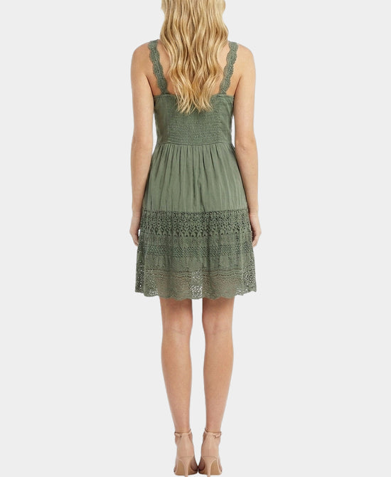 
Dress w/ Lace Trim in OLIVE view 2