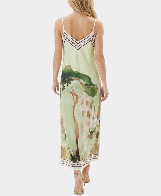 
Art-Inspired Scenic Print Maxi Dress in LIGHT GREEN view 2