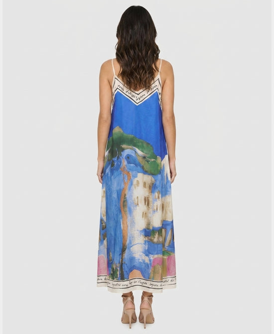 
Art-Inspired Scenic Print Maxi Dress in ROYAL BLUE view 2