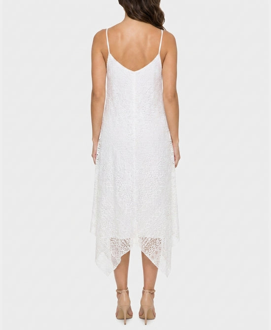 
Asymmetrical Lace Midi Dress in WHITE view 2