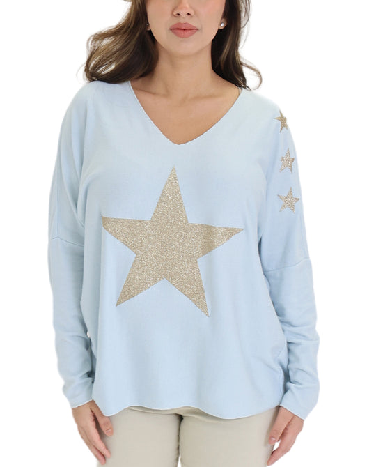 Shimmer Star Knit Top view 1