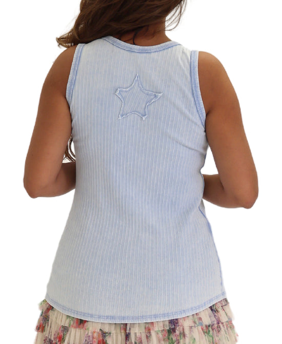 Ribbed Tank w/ Star Back view 2