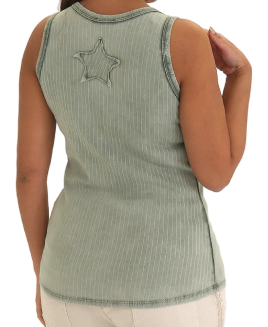Ribbed Tank w/ Star Back view 2