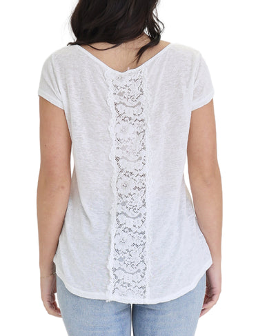 Shimmer Tee w/ Lace Back Detail image 2