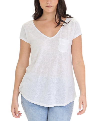 Shimmer Tee w/ Lace Back Detail image 1