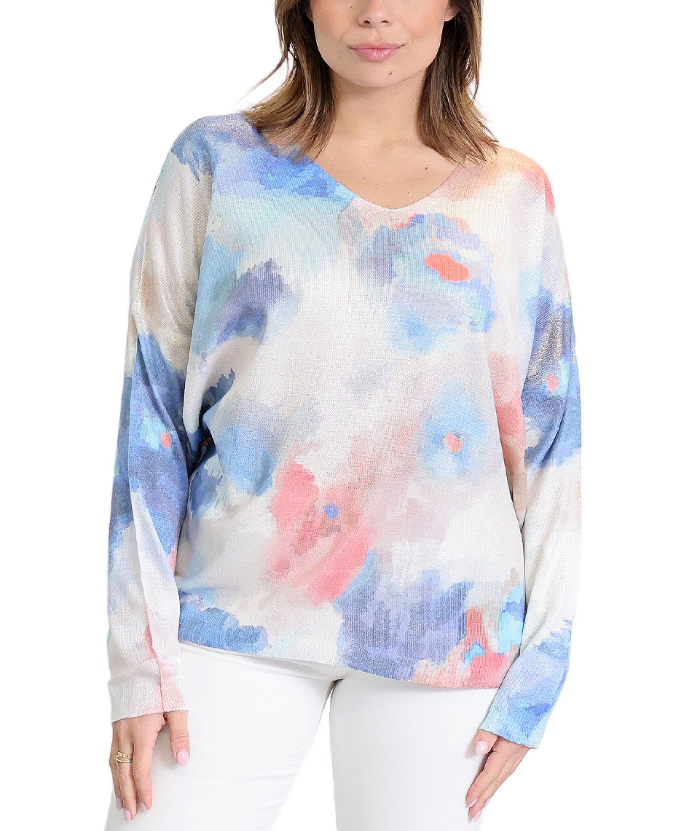 Watercolor Shimmer Knit Top image 1