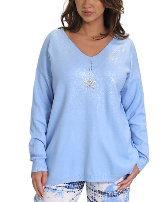 Beaded Star Shimmer Sweater view 1