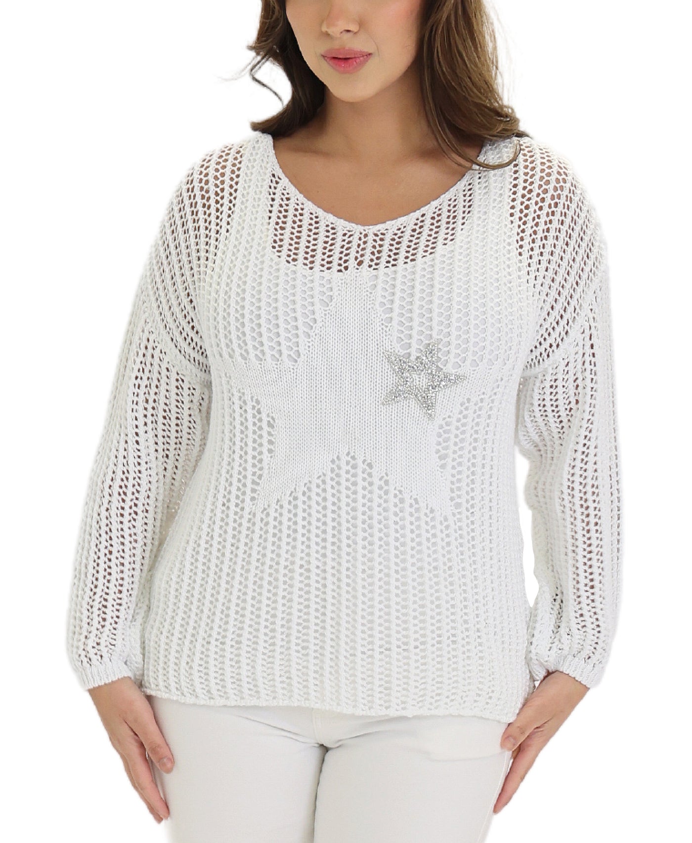 Crochet Sweater w/ Crystal Star image 1